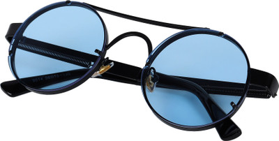 KiwiCaves Round Sunglasses(For Men & Women, Blue)