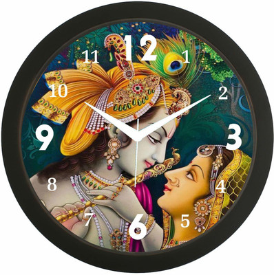 MAYA CREATION Analog 28 cm X 28 cm Wall Clock(Multicolor, With Glass, Standard)