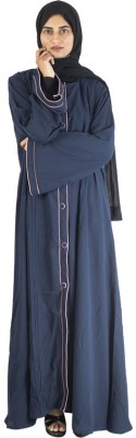 MODEST CITY Chiffon Self Design Abaya(Blue)