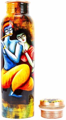 GOLDEN VALLEY Radha Krishna Printed Pure Copper Water Bottle 1000 ml 1000 ml Bottle(Pack of 1, Multicolor, Copper)