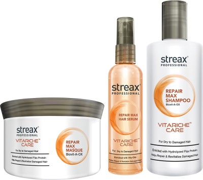Streax Proffessional Vitariche Care Repair Max Complete Hair care Combo  (3 Items in the set)