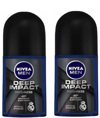 NIVEA DEEP IMPACT FRESHNESS DEODORENT ROLL ON 50ML PACK OF 2 Deodorant Roll-on  -  For Men(100 ml, Pack of 2)