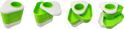 poksi 4 Compartments PLASTIC PEN STAND(Multicolor)
