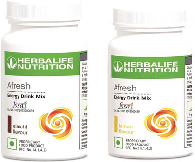 HERBALIFE Afresh Energy Drink Mix Lemon and Elaichi Flavor 50 GM in Pack of 2 Energy Drink(2x50 g, Lemon xElaichi Flavored)