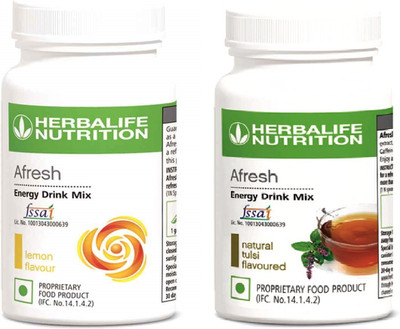 HERBALIFE Afresh Energy Drink Mix Lemon and Tulsi Flavor 50 GM in Pack of 2 Energy Drink(2x50 g, Lemon xTulsi Flavored)