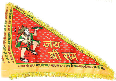 PANKSHRI ENTERPRISE Hanuman Ji Triangle Hand Flag(Nylon, Polyester)