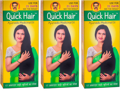 Quick Hair Ayurvedic Medicinal Anti Hair Fall Oil Combo Pack of 3 (100ml x 3 = 300ml) Hair Oil(300 ml)