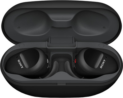 Sony WF-SP800N With 26 Hours Battery Life Active noise cancellation enabled Bluetooth Headset(Black, True Wireless)