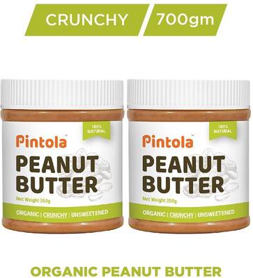 Pintola Organic Peanut Butter (Crunchy) Pack Of 2 700 g