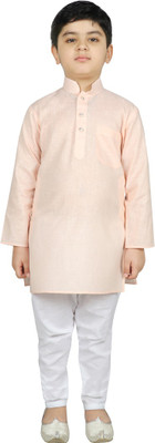 SG YUVRAJ Boys Festive & Party Kurta and Pyjama Set(Pink Pack of 1)