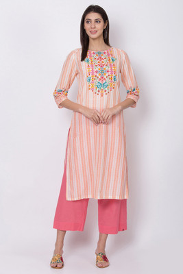 biba-women-printed-straight-kurtapink-6