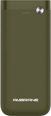 Ambrane 20000 mAh Power Bank (10 W, Fast Charging)  (Olive Green, Lithium Polymer)