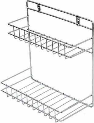 AKHAND SALES Wall Mountable Detergent Holder / Bathroom Rack / Multipurpose Stand Kitchen Rack Stainless Steel Wall Shelf Stainless Steel Wall Shelf(Number of Shelves - 2, Steel)
