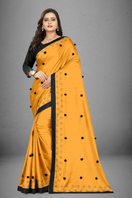 VRINDITA FASHION Embellished Bollywood Silk Blend Saree(Yellow)