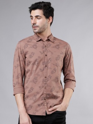 HIGHLANDER Men Printed Casual Brown, Black Shirt