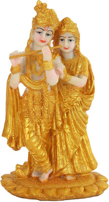 krishnagallery1 Lord Radha Krishna Murti Marble Finish , Radha Krishan Statue , Krishna idol , Laddu Gopal , Love Couple , Couple Gifts ( Home Temple Poojan Use , Office Temple , Gifted use Item Statue ) Decorative Showpiece - 19 cm(Polyresin, Multicolor)