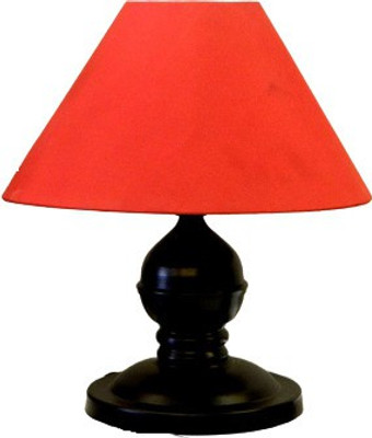 Quality BIt Conical Shade Table Lamp for Bedroom and Drawing Room Table Lamp(24 cm, Orange)