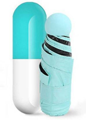 JYORESHA Designer Ultra Mini UV Coated 4-Fold Travel Capsule Umbrella Umbrella(Multicolor)