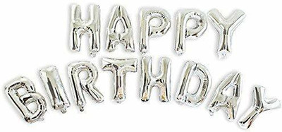 SSUHAI Solid Birthday balloon Balloon(Silver, Pack of 13)