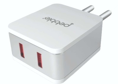 Pebble 20 W Qualcomm 3.0 2.4 A Multiport Mobile Charger with Detachable Cable(White, Cable Included)
