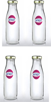 AFAST 300 ml Glass Bottle(Pack of 4, Clear)