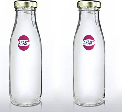 AFAST 300 ml Glass Bottle(Pack of 2, Clear)