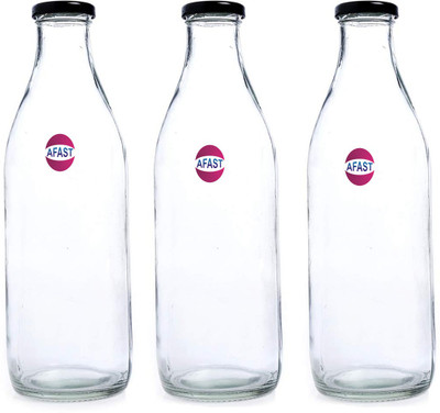 AFAST 300 ml Glass Bottle(Pack of 3, Clear)