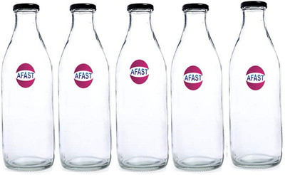 AFAST 300 ml Glass Bottle(Pack of 5, Clear)