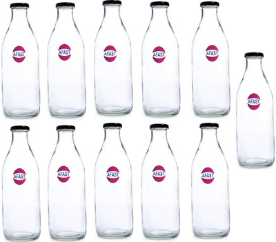 AFAST 300 ml Glass Bottle(Pack of 11, Clear)
