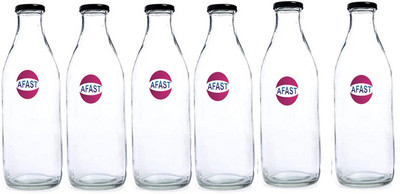 AFAST 1000 ml Glass Bottle(Pack of 6, Clear)