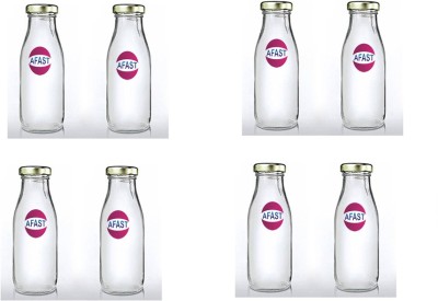 AFAST Multi Purpose Glass Transparent Milk Bottle, 8 Bottle, 500 Ml GF111 500 ml Bottle(Pack of 8, Clear, Glass)