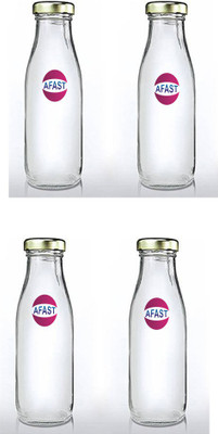 AFAST 500 ml Glass Bottle(Pack of 4, Clear)