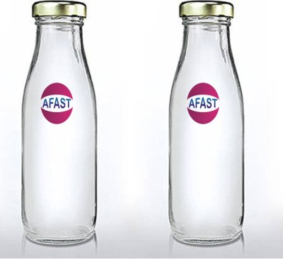 Somil Glass Water And Milk Bottle With Transparent Inner View, 500Ml, Pack Of 2 500 ml Bottle(Pack of 2, Clear, Glass)