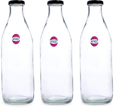 AFAST 1000 ml Glass Bottle(Pack of 3, Clear)