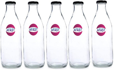 AFAST 1000 ml Glass Bottle(Pack of 5, Clear)