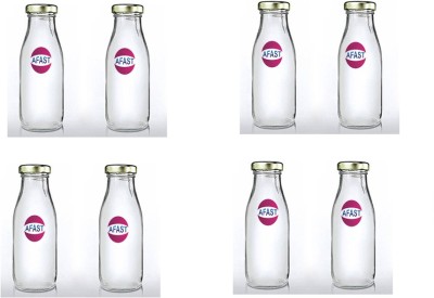 Somil Glass Water And Milk Bottle With Transparent Inner View, 1000Ml, Pack Of 8 1000 ml Bottle(Pack of 8, Clear, Glass)