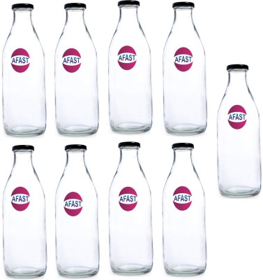 AFAST Multi Purpose Glass Transparent Milk Bottle, 9 Bottle, 500 Ml 500 ml Bottle(Pack of 9, Clear, Glass)