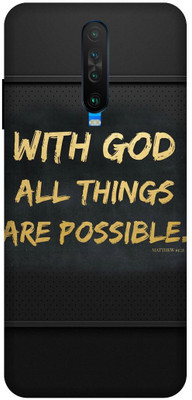 UMPRINT Back Cover for Poco X2 Things God Possible Printed Back Cover(Multicolor, Hard Case, Pack of: 1)