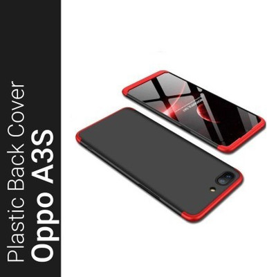Binzokase Front & Back Case for Oppo A3s(Red, Dual Protection, Pack of: 1)