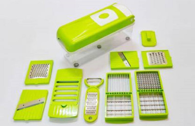 BIEDLINE 12 in 1 quick nicer dicer grater chopper vegetable & fruit slicer(nicer with 11 blade and peeler)fruit grater fruit slicer unbreakable Vegetable & Fruit Chopper(1 set)