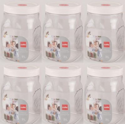 cello Plastic Grocery Container  - 2000 ml(Pack of 6, Clear)