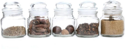 GTR Glass Grocery Container  - 100 ml(Pack of 6, Clear)