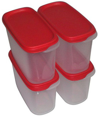 TUPPERWARE Plastic Grocery Container  - 1.1 L(Pack of 4, Red)