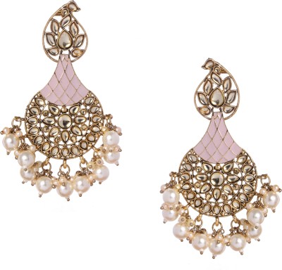 Adorn Designer Chandbali Meenakari Earring For Women Metal Drops & Danglers
