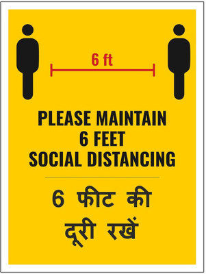 WALL STICKS Please Maintain 6 Feet Social Distancing Keep Safe Distancing Emergency Sign