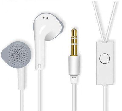 Brown Bee 3.5mm Round 100% Original Earphone For All Smart Phones With MIC Wired Headset(White, In the Ear)