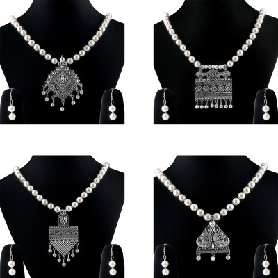 SILVER SHINE Alloy Silver Jewellery Set(Pack of 1)