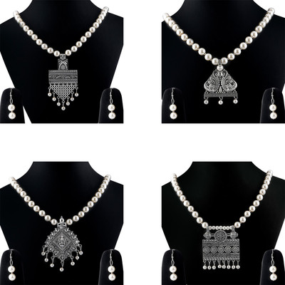 SILVER SHINE Alloy Silver Jewellery Set(Pack of 1)