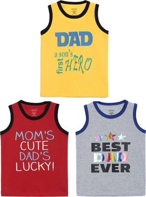 Gkidz Boys Printed Cotton Blend Regular T Shirt(Multicolor, Pack of 3)