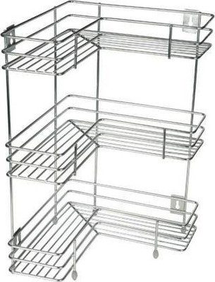 Randal Plate Kitchen Rack Steel Multipurpose Use 3 Step Kitchen Dish Drainer Rack Plate Cutlery Stand/Wall Mounted Kitchen Utensils Storage Rack _ ( Silver )
